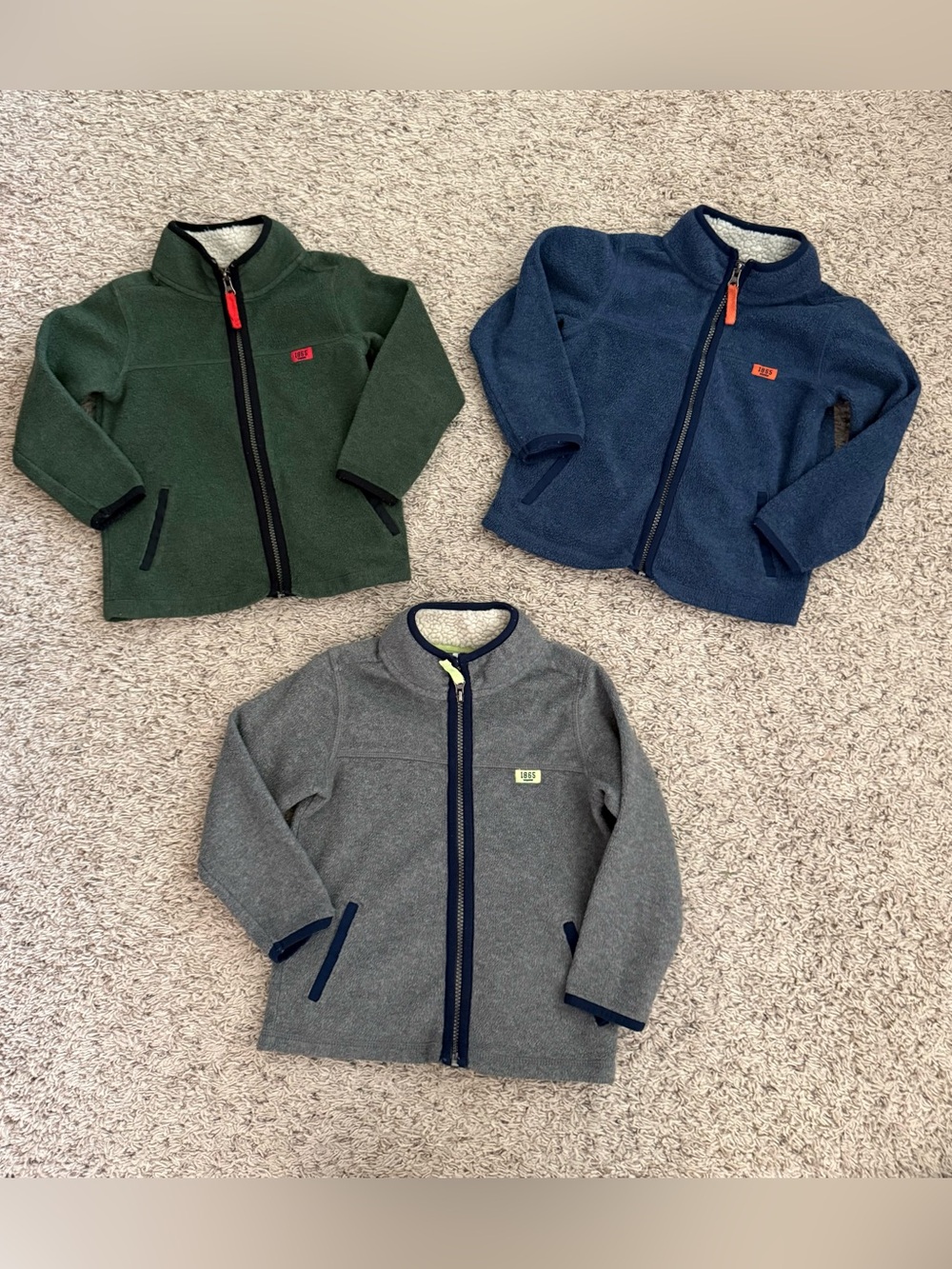 Bundle of 3 Carter’s Fleece Jacket Without Hood 4T Boys